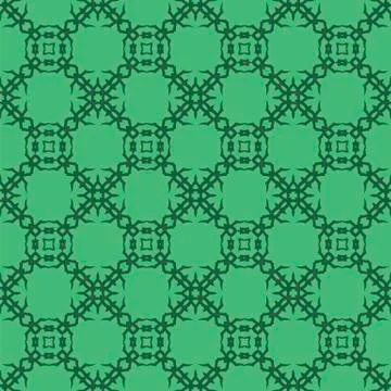 Green Ornamental Seamless Line Pattern Illustrazione stock