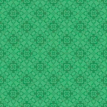 Green Ornamental Seamless Line Pattern イラスト素材