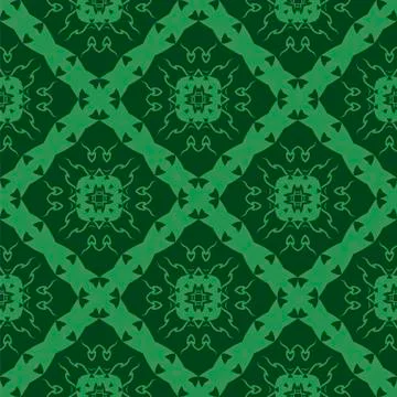 Green Ornamental Seamless Line Pattern Illustrazione stock
