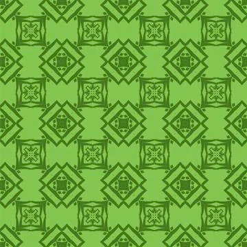 Green Ornamental Seamless Line Pattern Stock Illustration