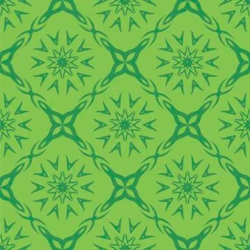Green Ornamental Seamless Line Pattern. Illustrazione stock