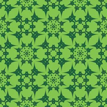 Green Ornamental Seamless Line Pattern 스톡 일러스트