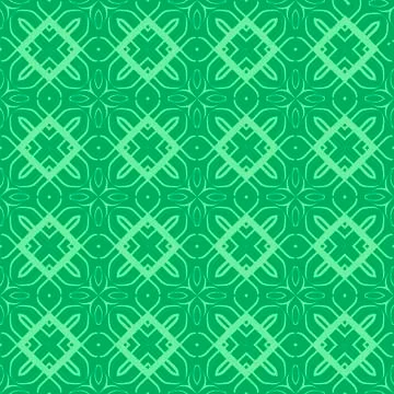 Green Ornamental Seamless Line Pattern イラスト素材