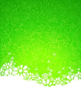Green ornate background. Stock Illustration