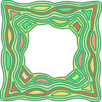 Green ornate simple frame. Vector illustration. Stock Illustration