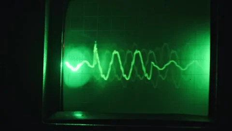 Green Oscilloscope Showing Dynamic Wave Pattern Stock Footage 301540928