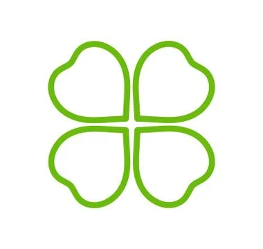 Green outline clover icon. Vector ilustration. Stock Illustration
