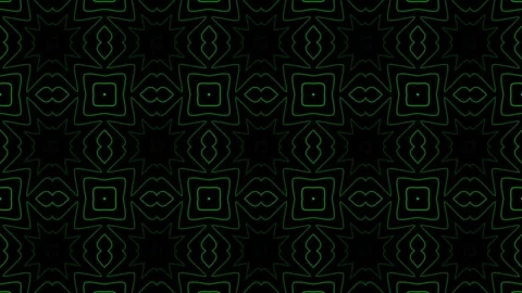 Green outline geometric pattern animated on black background seamless loop .. Stock Footage 320104803