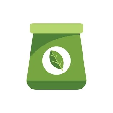 Green packaging with leaf logo representing bio product Stock Illustration