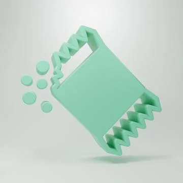 Green Packet of pepper icon isolated on grey background. Minimalism concept.. Stock Illustration