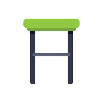 Green padded stool with footrest featuring modern minimalist design Illustrazione stock
