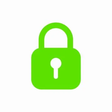 Green padlock icon isolated on white background. Symbol sign lock. Vector ill 스톡 일러스트