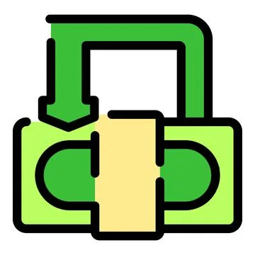 Green padlock locking money transfer showing security Stock Illustration