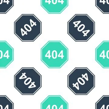 Green Page with a 404 error icon isolated seamless pattern on white background Stock Illustration