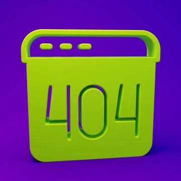 Green Page with a 404 error icon isolated on purple-blue background. Templa.. イラスト素材