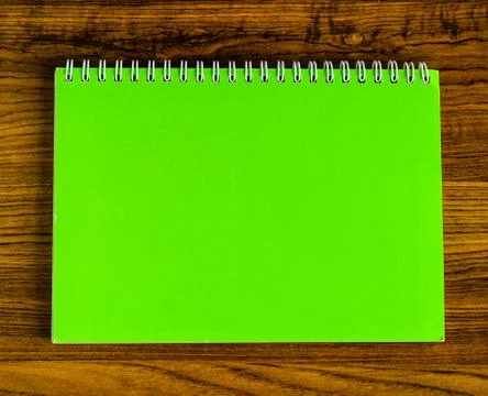 Green page notebook Stock Photos