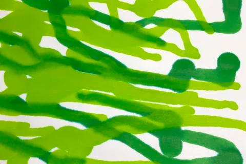Green paint abstract design on a White background Stock Photos