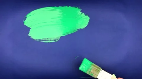 Green paint on blue screen paint brush #7 動画素材 221427470