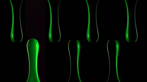 Green paint dripping in th air, Slow Motion Stock Footage 11658876