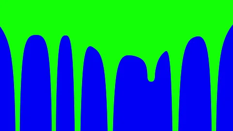 Green paint drips on blue screen Stock Footage 198236324