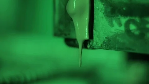 Green paint drips down Stock Footage 81698645