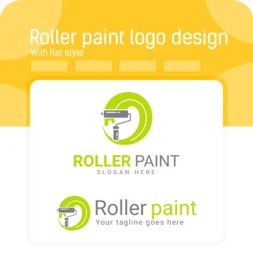 Green paint logo design template isolated on white background Illustrazione stock
