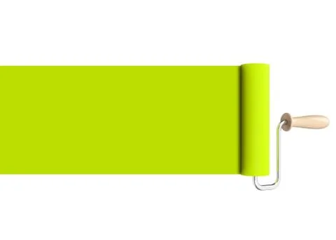 Green paint roller Stock Illustration