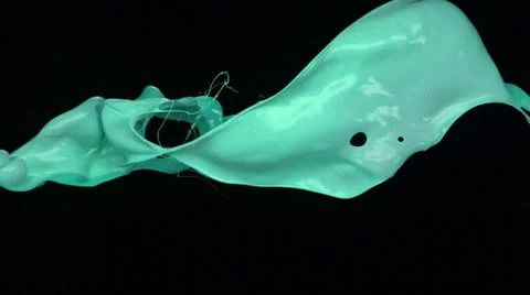 Green paint splash in the air, Slow Motion Stock Footage 25892222