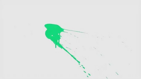 Green paint splash with alpha channel Stock Footage 210546605