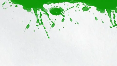 Green paint splash expanding and filling entire frame on white paper. 動画素材 335743010