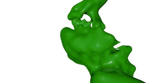 Green paint splash isolated. 3D rende Illustrazione stock