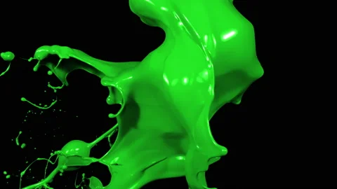 Green paint splash in slow motion Stock Footage 150576283
