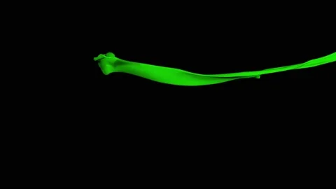 Green paint splash thrown in slow motion, liquid isolated on black (4K) Stock Footage 137112493