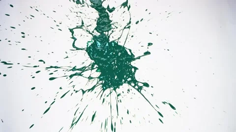Green Paint Splatter 4K Stock Footage 48273893