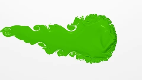 Green paint on a white background Stock Footage 97763218
