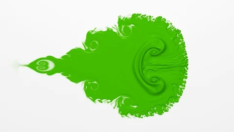 Green paint on a white background Stock Footage 97763223
