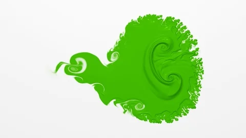 Green paint on a white background Stock Footage 97763236