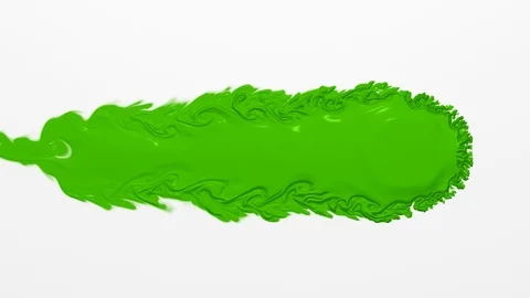 Green paint on a white background Stock Footage 97763320