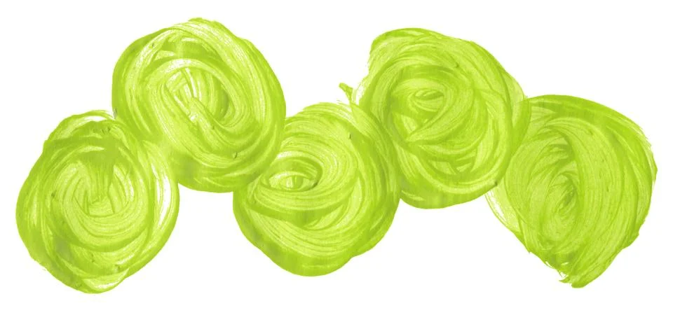 Green paintbrush isolated on white background. Deep lake color. Stock Photos