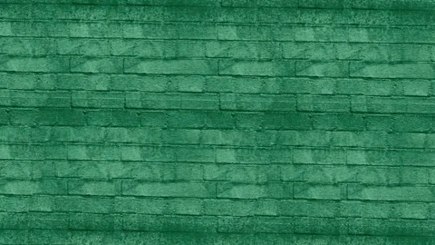 Green Painted Brick Wall Texture Background with Rough Urban Surface Stock Footage 327741659