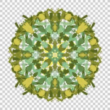 Green Painted Mandala 스톡 일러스트