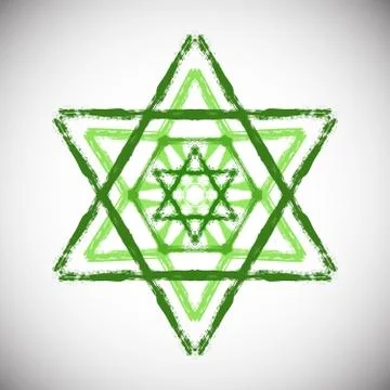 Green Painted Star Stock Illustration