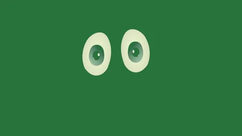 Green Pair Eyes Face on Green Screen Background Vídeo Stock 338024063