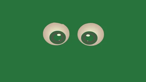 Green Pair Eyes Pair on Green Screen Background Vídeo Stock 338024085