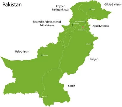 Green Pakistan map Stock Illustration