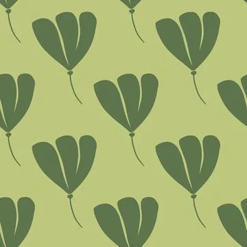 Green pale seamless pattern with botanic cosmos flowers elements print. Natur Stockillustratie