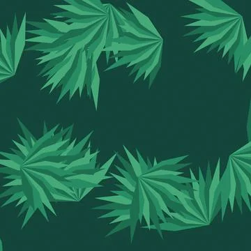 Green palm fronds pattern seamless background tropical nature design Stock Illustration