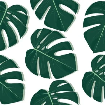 Green palm leaves pattern Stock Illustration