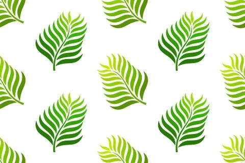 Green palm leaves seamless pattern. Stock Illustration