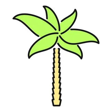 Green palm tree simple flat design vector illustration 스톡 일러스트